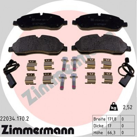 Brake Pad Set, disc brake ZIMMERMANN 22034.170.2- Trodo.com