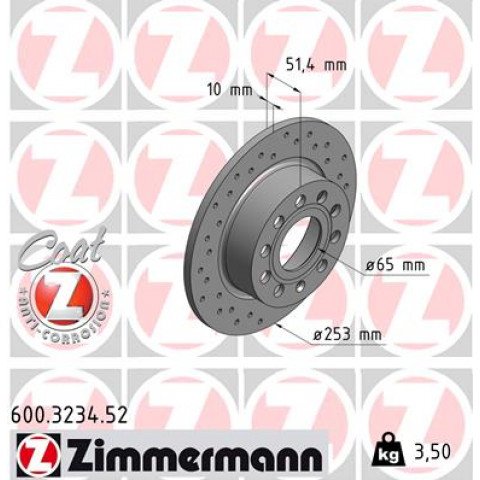 Brake Disc ZIMMERMANN 600.3234.52