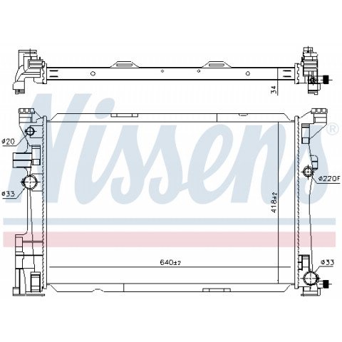 Radiator, engine cooling NISSENS 67187