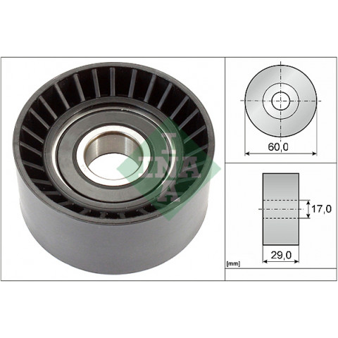 Deflection/Guide Pulley, v-ribbed belt INA 532 0364 20 - Trodo.com