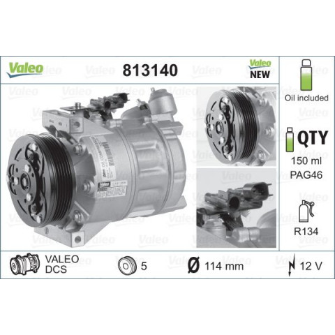 Compressor, air conditioning VALEO 813140 - Trodo.com