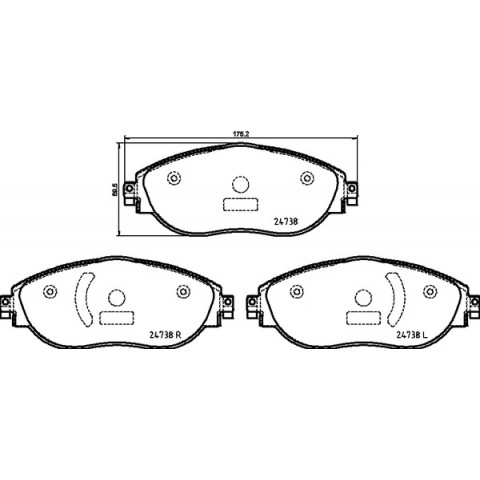 Brake Pad Set, disc brake BREMBO P 85 166- Trodo.com